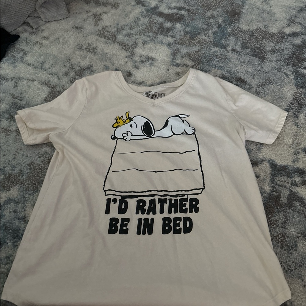 Peanuts Cream Cotton Blend Shirt